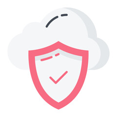 Cloud Security Flat Icon