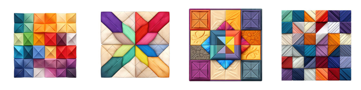 Quilt Blocks clipart collection, vector, icons isolated on transparent background