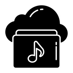 Cloud Music Glyph Icon
