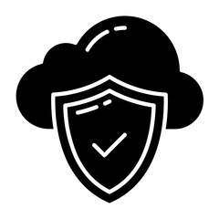 Cloud Security Glyph Icon