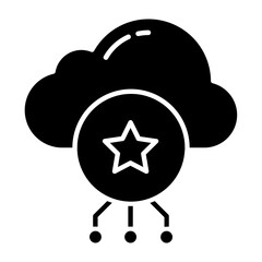 Favorite Cloud Glyph Icon