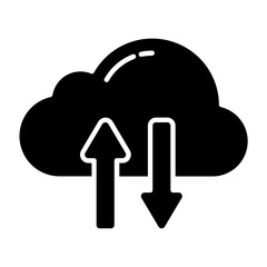 Cloud Data Glyph Icon