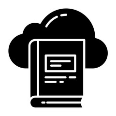Obraz premium Cloud Library Glyph Icon