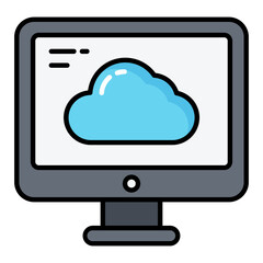 Cloud Computer Line Color Icon