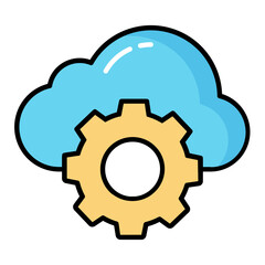 Cloud Management Line Color Icon