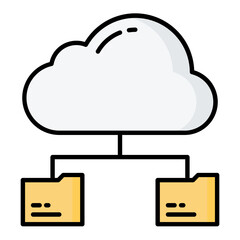 Cloud Storage Line Color Icon