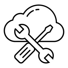 Cloud Setting Outline Icon