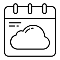 Cloud Schedule Outline Icon