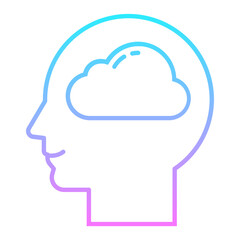 Cloud Brain Gradient Icon
