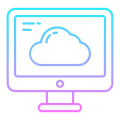 Cloud Computer Gradient Icon