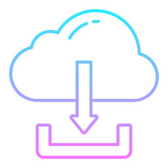 Cloud Download Gradient Icon