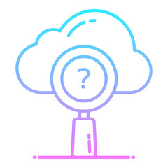 Cloud Search Gradient Icon