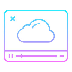 Cloud Video Gradient Icon