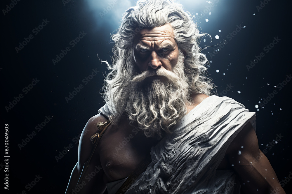 Poster Ancient Greek mythology. Ancient Greek mythological god Zeus.