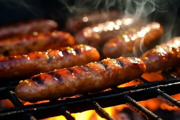 sautéed sausage on grill. Generative AI