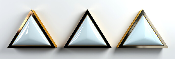 3d triangle shapes on white background