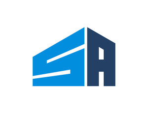 S and A forming a building shape logo