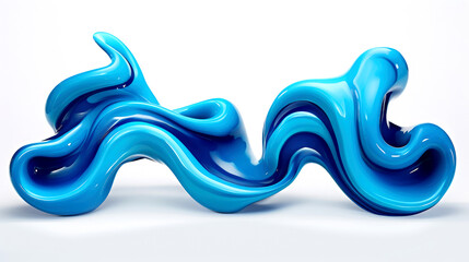 Vibrant Liquid 3D Shapes: Abstract Art on White Background