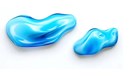 Behangcirkel Vibrant Liquid 3D Shapes: Abstract Art on White Background © ZEKINDIGITAL
