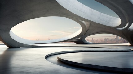3D render of abstract futuristic glass architect