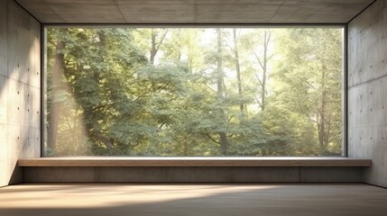 3D rendering of empty room with wooden floor