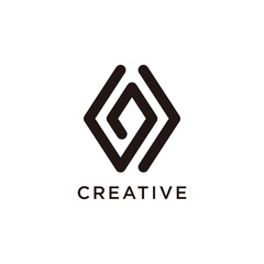 Letter GJ modern initial creative monogram typography logo