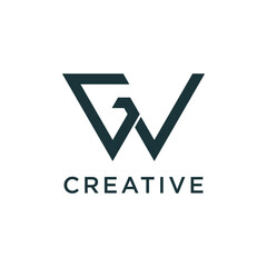 Letter GW modern initial creative monogram typography logo