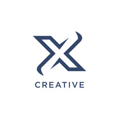 Letter X with modern creative idea monogram abstract logo