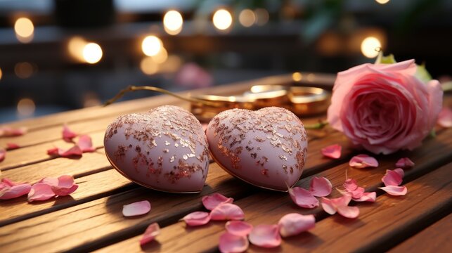 Roses Hearts On Wood, Background Image, Valentine Background Images, Hd
