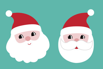 Retro style flat Santa head set