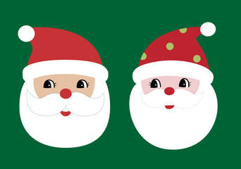 Retro style flat Santa head set