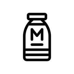 milk bottle line icon