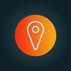 Location map button vector icon