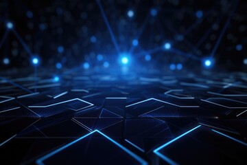 Obraz premium Dark Tech Aesthetics - A Glimpse into the Abyss. Bokeh Lights - Digital Elegance.