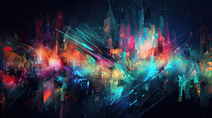 Vibrant Abstract Pattern: Exploding Colors and Energy