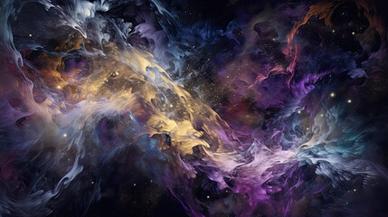 Obraz na płótnie Canvas Vibrant Cosmic Wonder: Abstract Stardust Galaxy