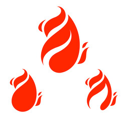 Flames of fire isolated vector logo, tattoo or design element.
