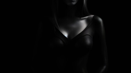 Fototapeta na wymiar body of a beautiful woman in black and white