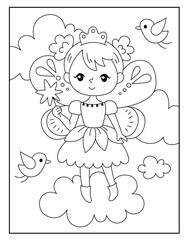 Fairy coloring pages for kids