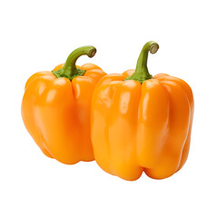 yellow and red peppers isolated on transparent or white background