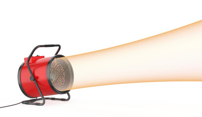 Blowing hot air with industrial electric fan heater