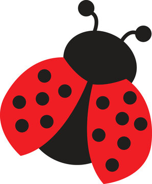 red ladybug with black spots clip art preview