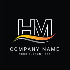 HM Letter Initial Logo Design Template Vector Illustration