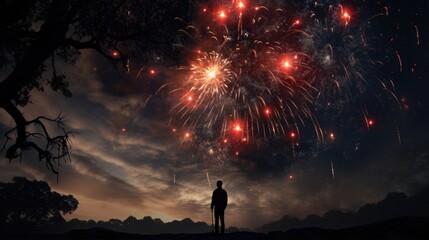 Fototapeta na wymiar Firework Happy New Year