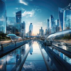 Hochmoderne Technologie: Ein futuristisches Stadtbild