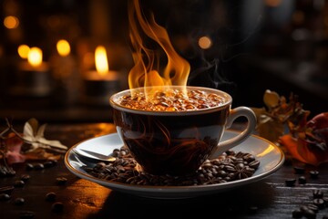 Coffee aromatic coffee cup steam rising cozy coffeehou