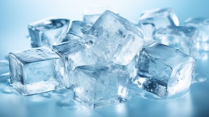 Close up Ice Cubes