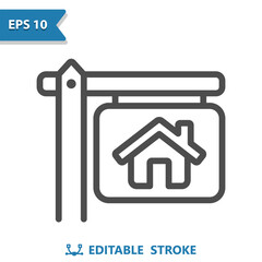 Real Estate Sign Icon. House, Home, For Sale