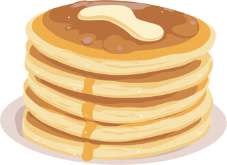 stack of pancake illustration on transparant background  - obrazy, fototapety, plakaty