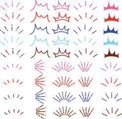 Obraz premium set of colorful fireworks elements